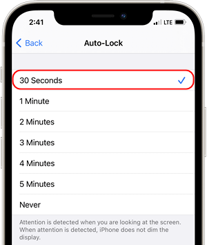 Set Auto-Lock to the minimum