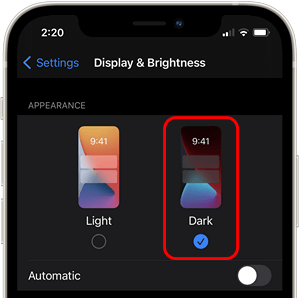 How to enable Dark Mode iPhone