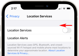 How to turn off location services