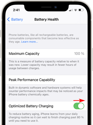 How to turn on Optimized Battery Charging