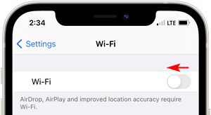 How to disable WiFi on iPhone