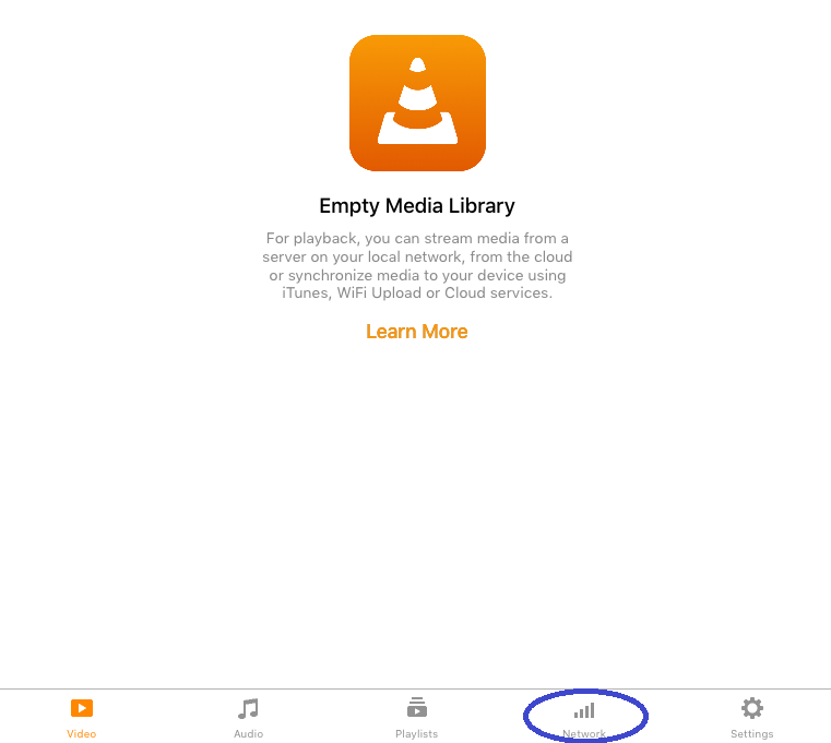 Choose Network in VLC for iOS
