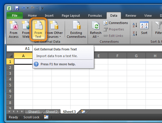 importing csv file into excel