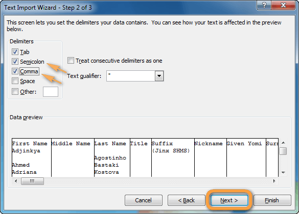 text import wizard in excel