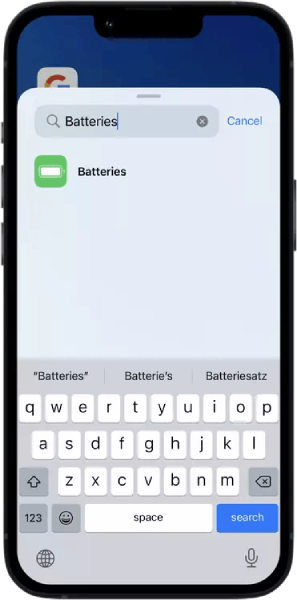 Search for batteries in widgets