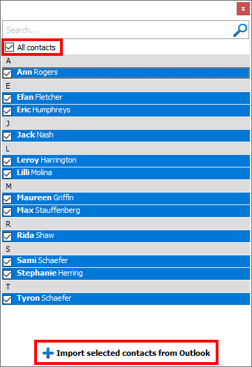 Choose Outlook contacts to import to iPhone