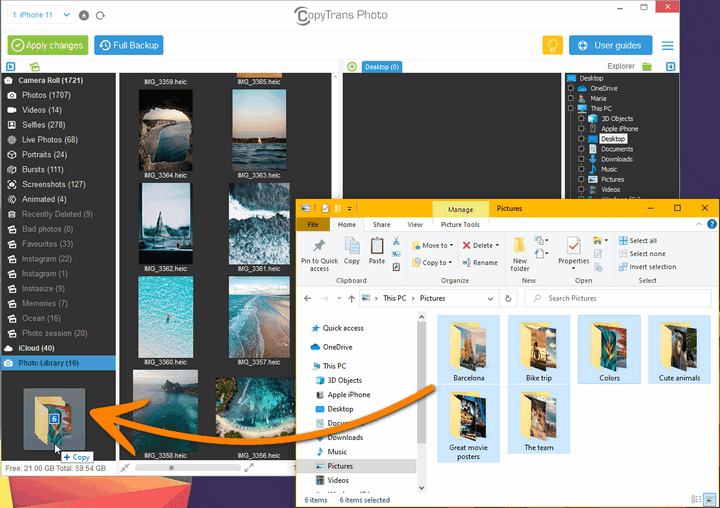 Add photo albums from PC to iPad