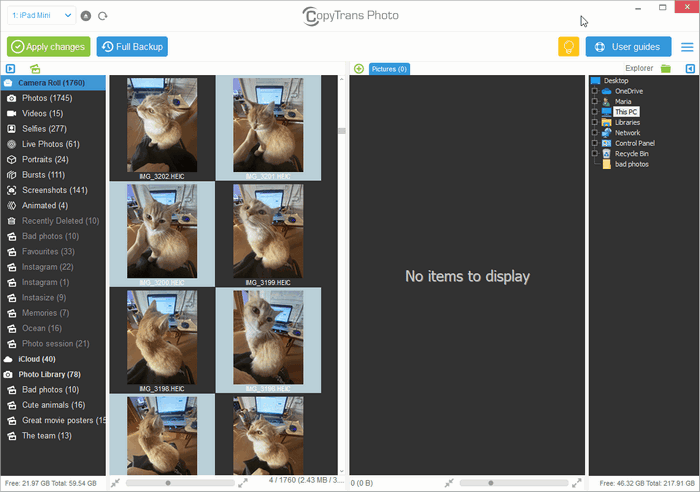 Remove photos from iPad using CopyTrans Photo
