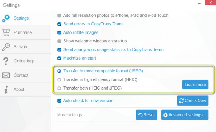 In the Settings chose the format in which you want to transfer the pictures - jpeg, heic or both heic and jpeg