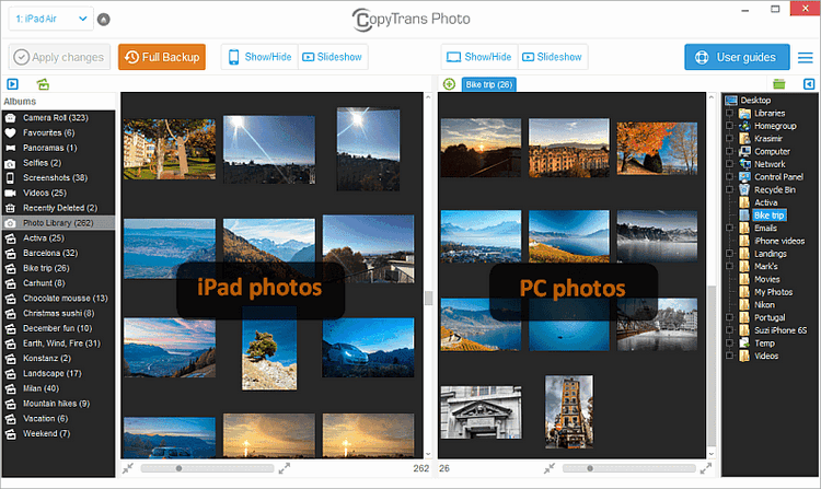 iPad photos displayed in CopyTrans Photo