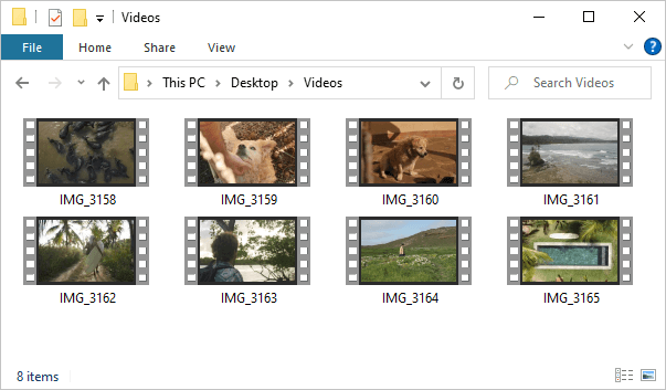 iPhone videos in the Videos folder in Windows Explorer