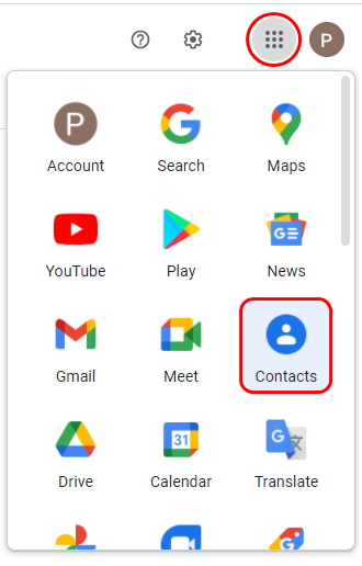 Log in to Google and navigate to your Google contacts