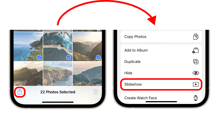 How to make a slideshow on iPhone and transfer to PC