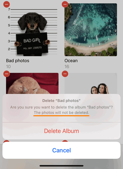 Delete albums from iPhone
