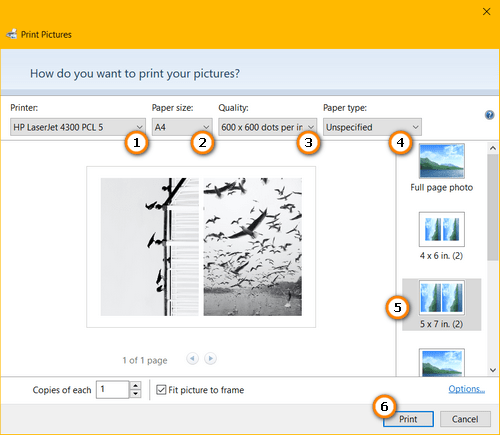 Print pictures from iPhone on Windows 10