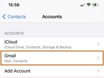 disable gmail contacts account on iphone