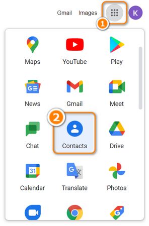 My Google contacts in Gmail