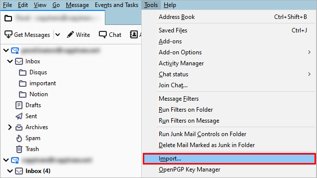 Thunderbird import contacts