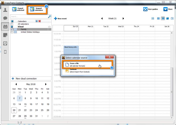 how to import outlook calendar