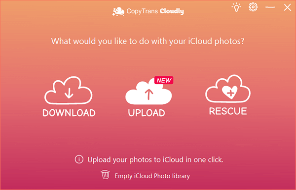 Upload photos to iCloud