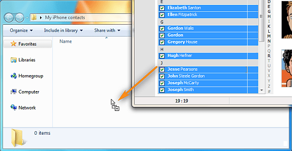 iPhone contacts export to as CSV