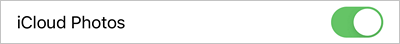 iCloud Photos toggle