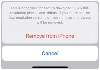 Not enough space to download originals to iPhone