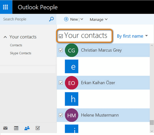 Contacts imported to Outlook from iPhone