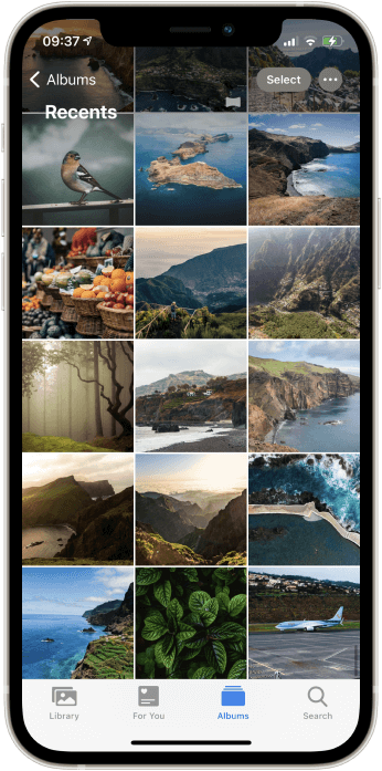 iPhone Photo app Recents album
