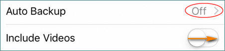 Turn on Auto Backup and include videos