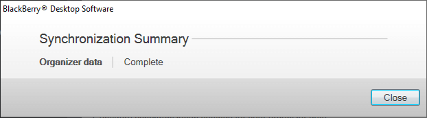 BlackBerry contacts transfer competed