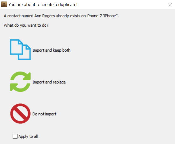 Importing duplicate contacts iPhone