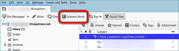 Thunderbird address book export