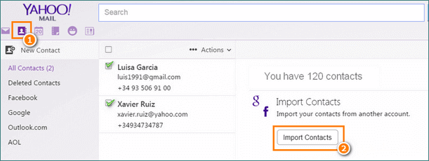 iPhone contacts import to Yahoo in vcf format