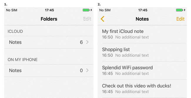 Move notes from iPhone to iCloud 