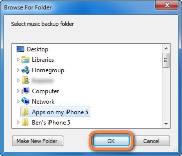 navigate to computer location to save iphone apps