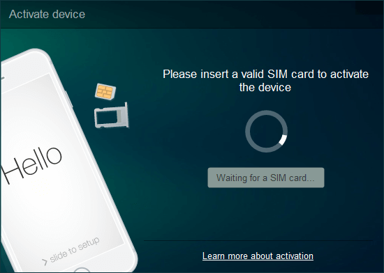 Insert a sim card to activate your iPhone