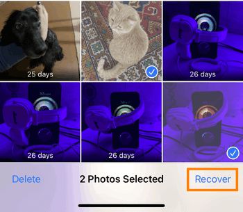 Recover deleted photos on iPhone