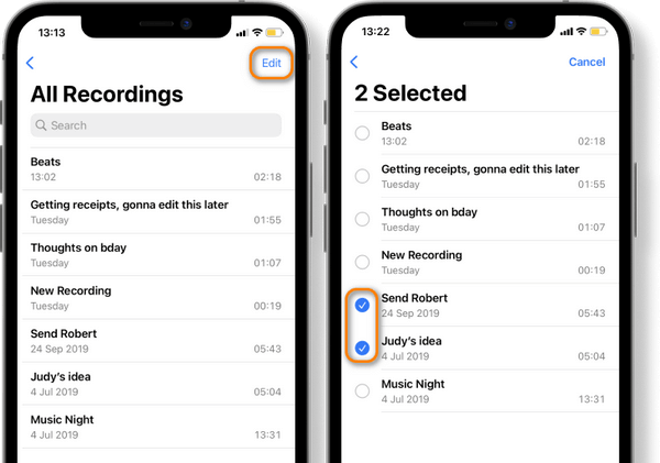 transfer voice memos through apps