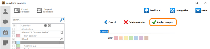 change calendar colour via pc