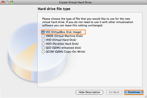 select hard disk type for virtual machine