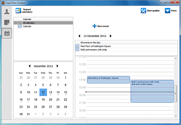 iphone calendar import to pc