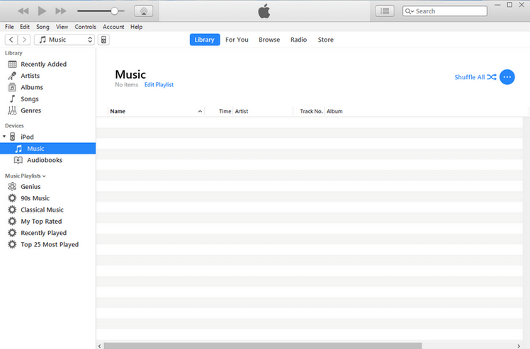 empty itunes library after update