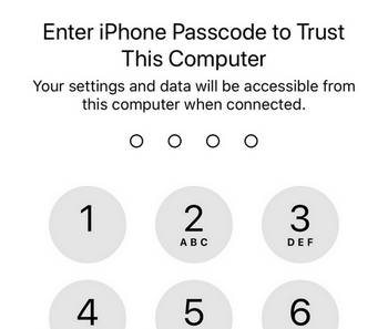Enter iPhone passcode to unlock
