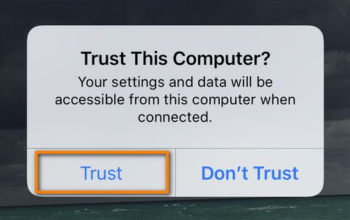 Trust this computer message on iPhone