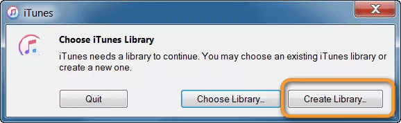 create new itunes library