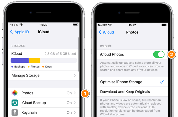 delete photos from iphone but not icloud