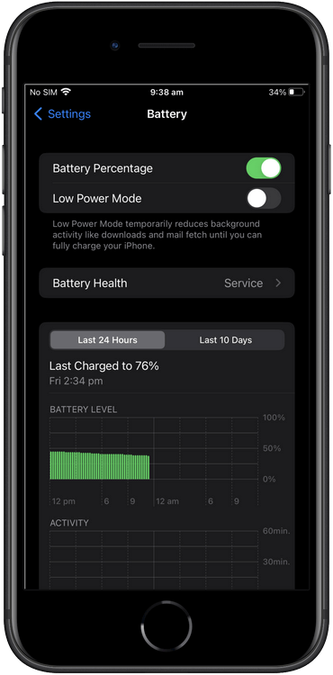 how to display battery percentage on iphone