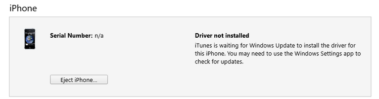 itunes is waiting for windows update to install the driver for this iphone