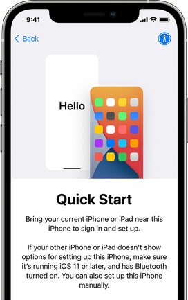 quick start iphone setup